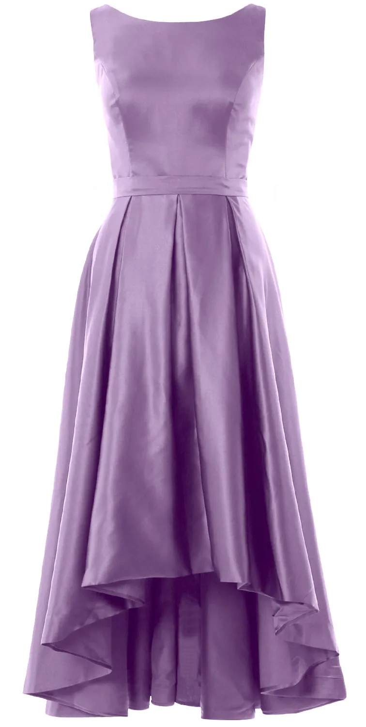MACloth Hi-Lo Bridesmaid Dresses Sleeveless Cocktail Wedding Party Formal Gown