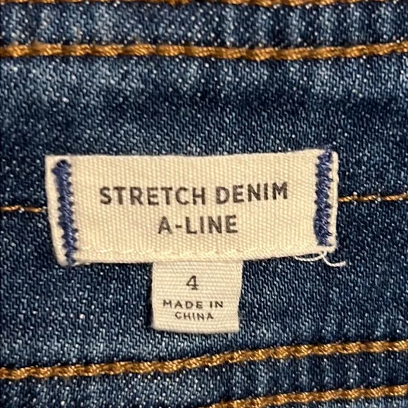 Madewell Stretch Denim A-Line Skirt with Patch Pockets