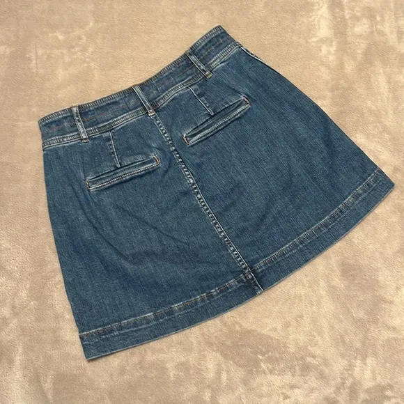 Madewell Stretch Denim A-Line Skirt with Patch Pockets