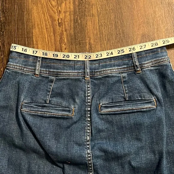 Madewell Stretch Denim A-Line Skirt with Patch Pockets