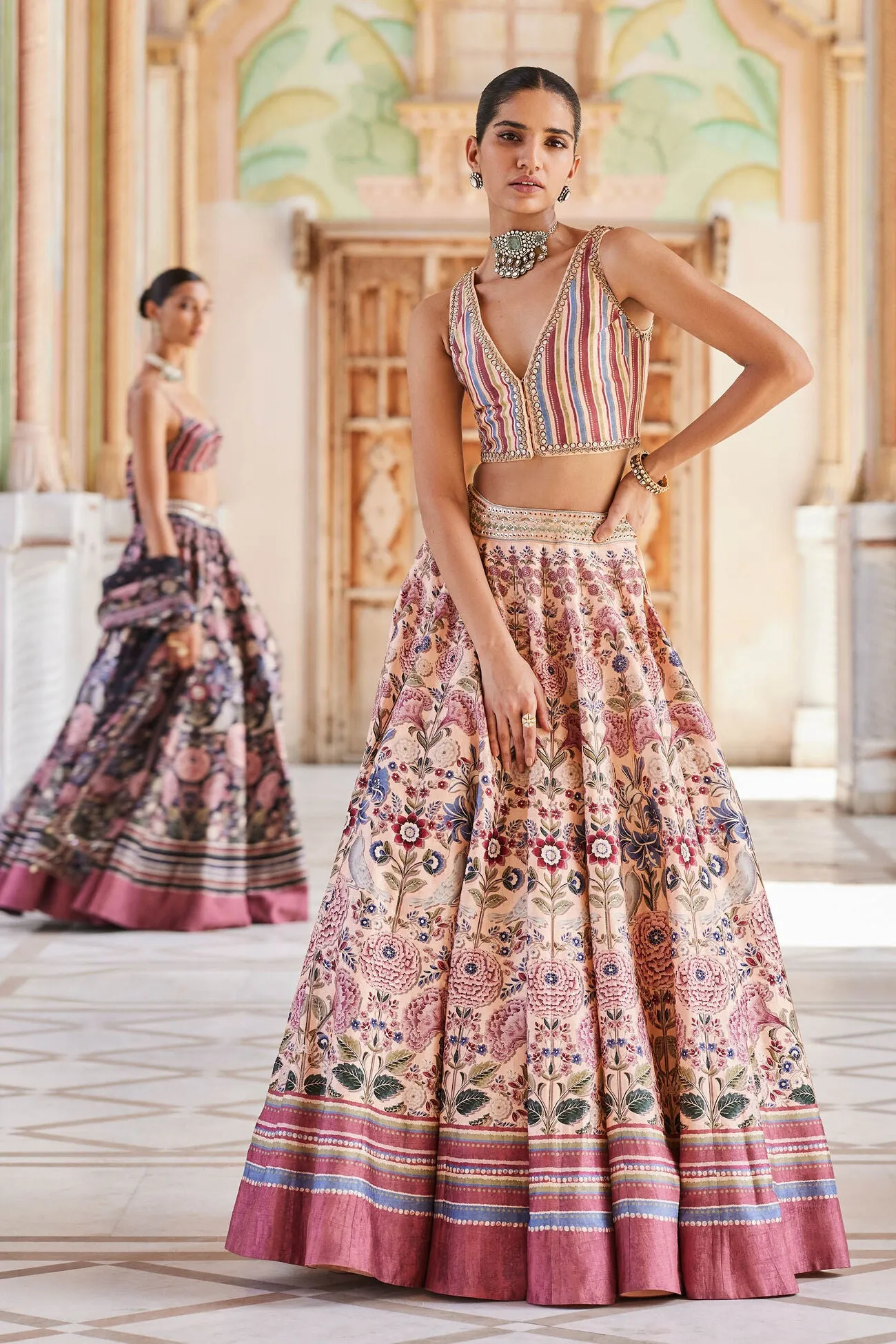 MADOON LEHENGA - PEACH