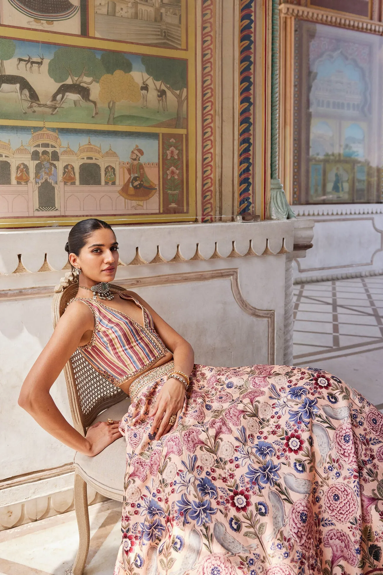 MADOON LEHENGA - PEACH