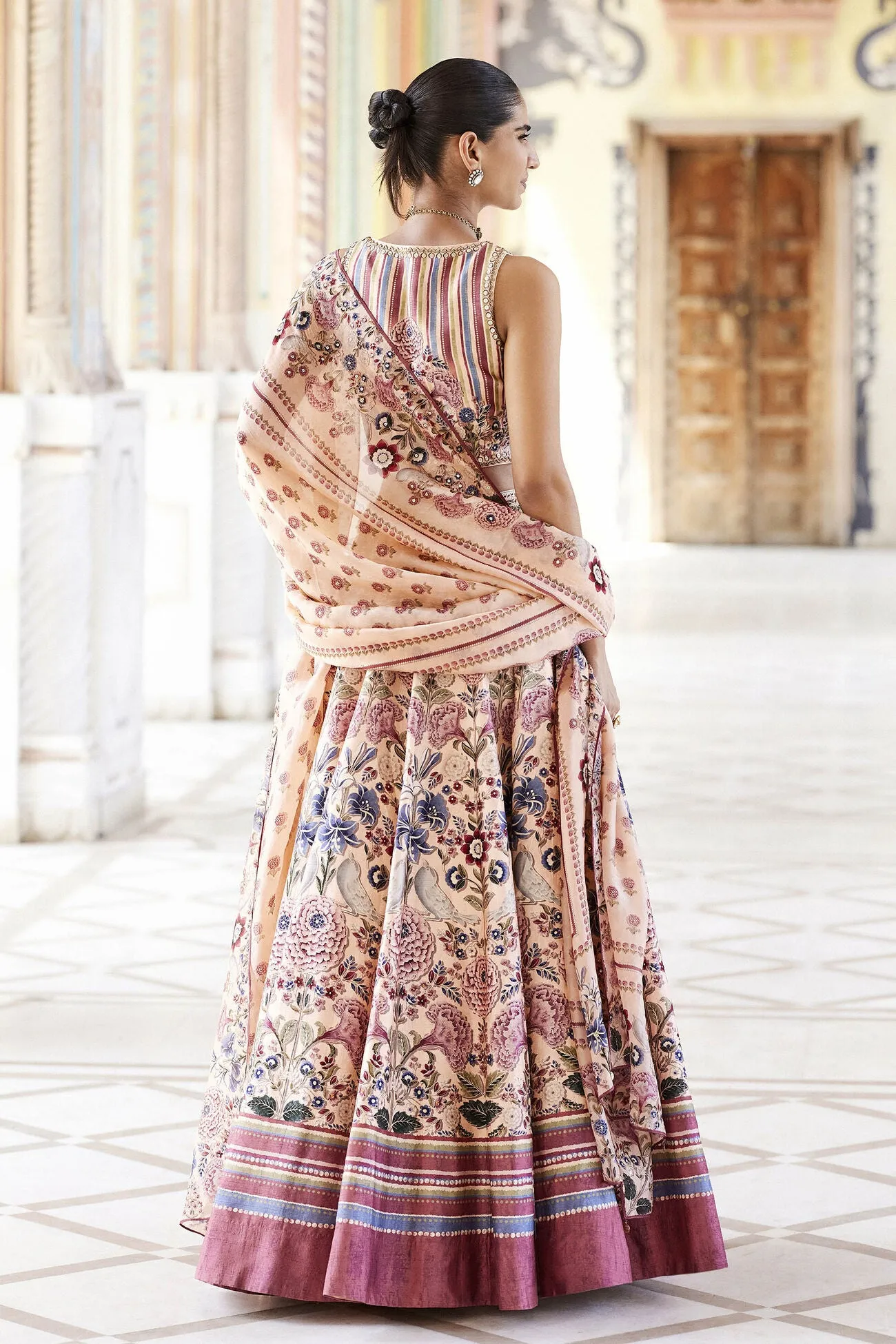 MADOON LEHENGA - PEACH