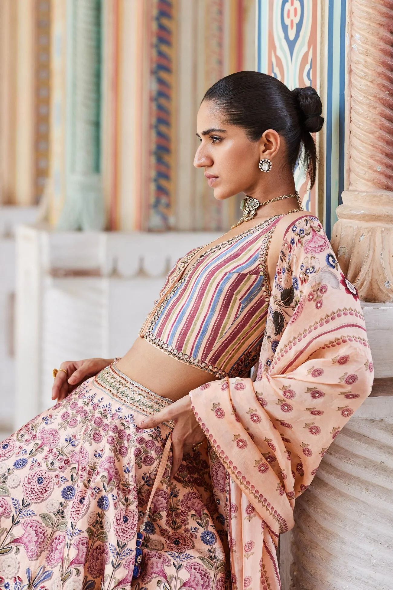 MADOON LEHENGA - PEACH
