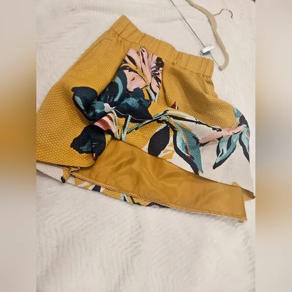 Maeve Anthropologie Tropical Floral A-line Mini Skirt