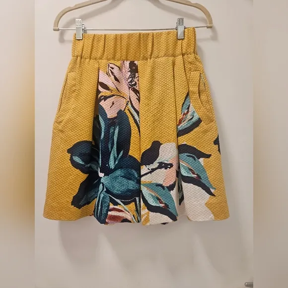 Maeve Anthropologie Tropical Floral A-line Mini Skirt