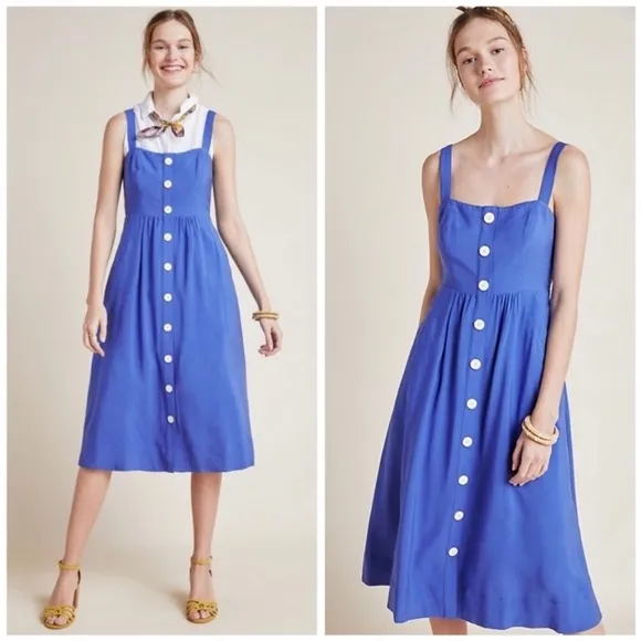 Maeve by Anthropologie Rosemary Indigo Midi Dress