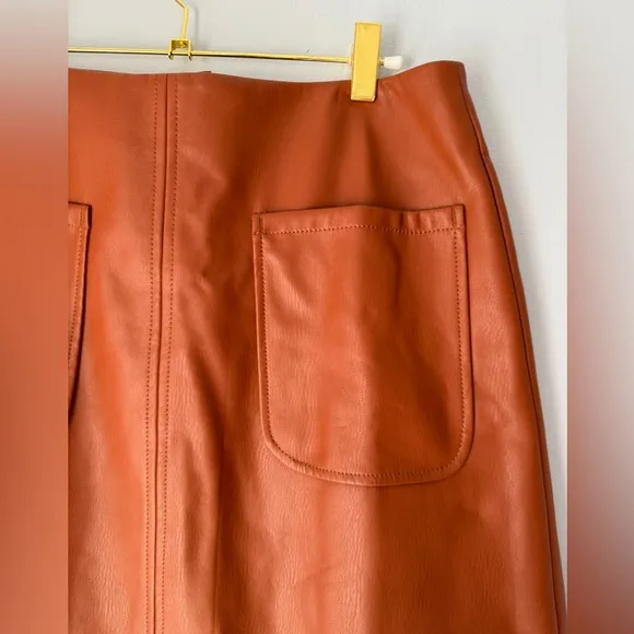 Maeve Faux Leather A Line Mini Skirt NEW