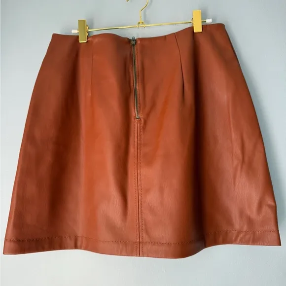 Maeve Faux Leather A Line Mini Skirt NEW
