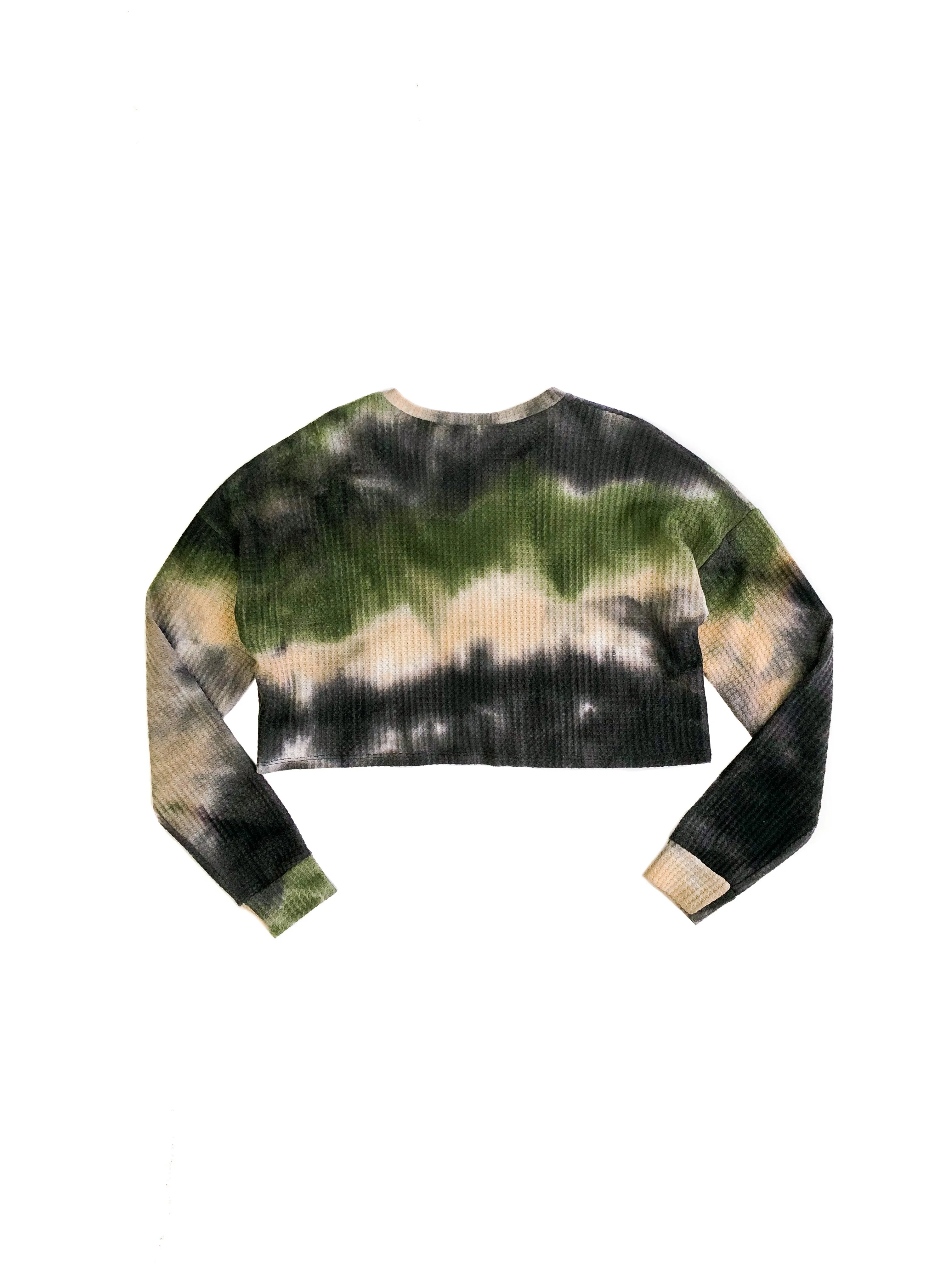 Maeve Tie-Dye Waffle Top