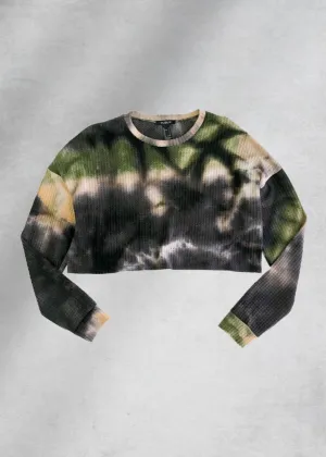 Maeve Tie-Dye Waffle Top