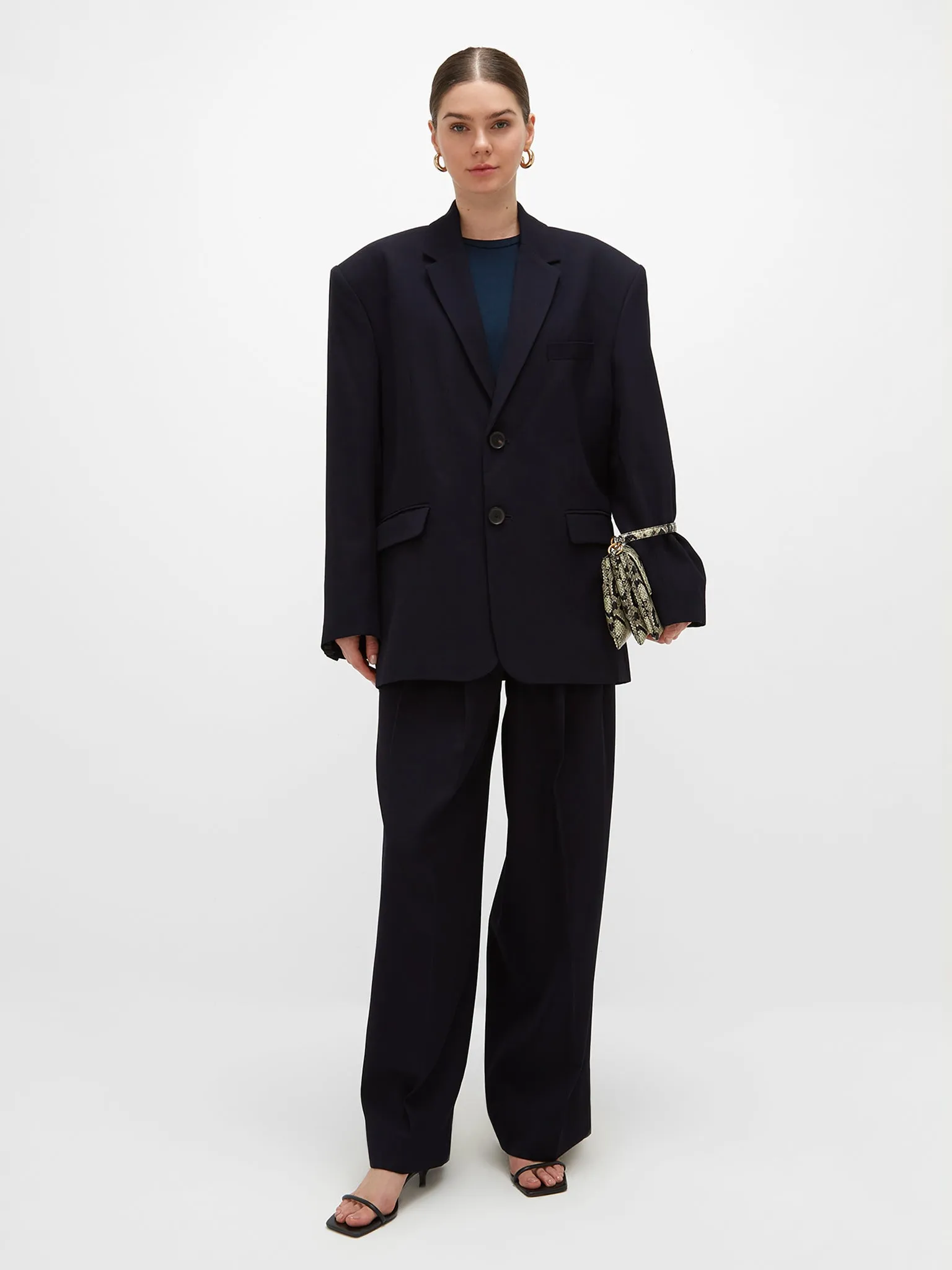 Manny Oversized Blazer - Dark Blue