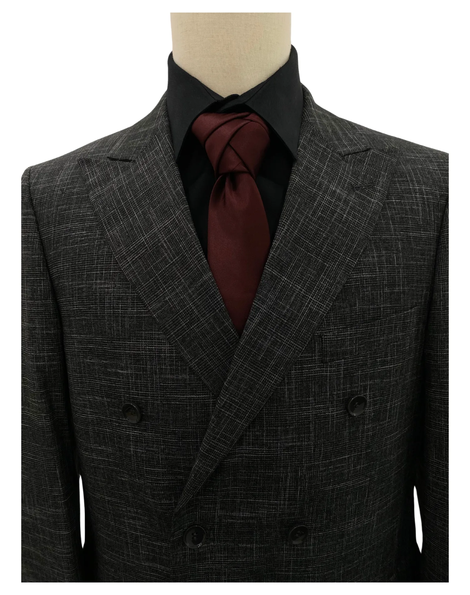 Mazari Double Breasted Modern Fit Suit - NYC Black 2336