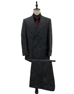 Mazari Double Breasted Modern Fit Suit - NYC Black 2336