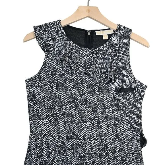 Michael Michael Kors Womens S Jacquard Flounce Fit and Flare Dress NEW