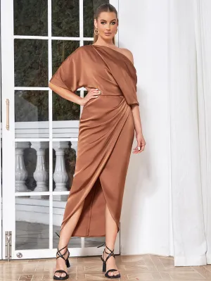 Mid Sleeve Irregular Midi Bodycon Dress HB02480