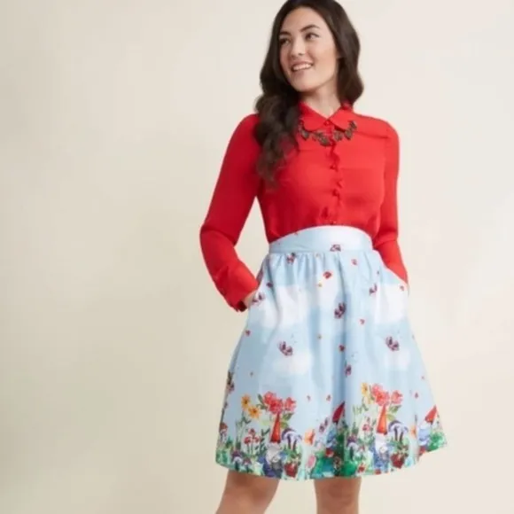 Modcloth Gnomes A Line Skirt RARE NEW