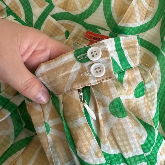 ModCloth Lime Print Midi Skirt