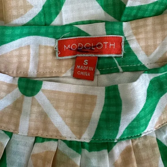 ModCloth Lime Print Midi Skirt