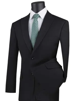Modern Fit Suit with Peak Lapel (Black) M2TR