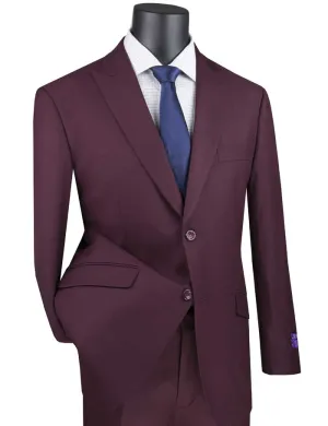 Modern Fit Suit with Peak Lapel (Maroon) M2TR