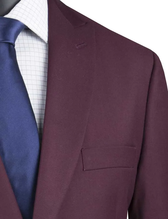 Modern Fit Suit with Peak Lapel (Maroon) M2TR