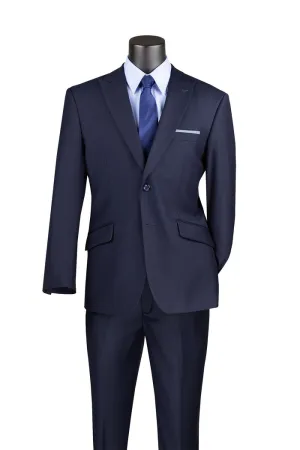 Modern Fit Suit with Peak Lapel Navy M2TR