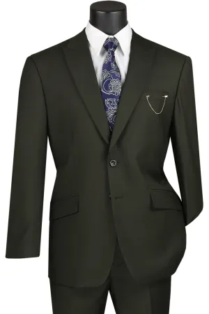 Modern Fit Suit with Peak Lapel (Olive) M2TR