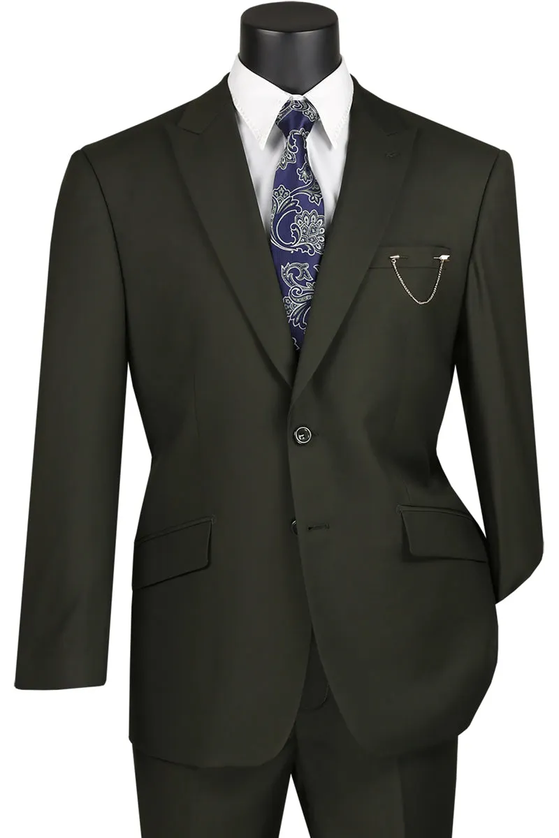 Modern Fit Suit with Peak Lapel (Olive) M2TR