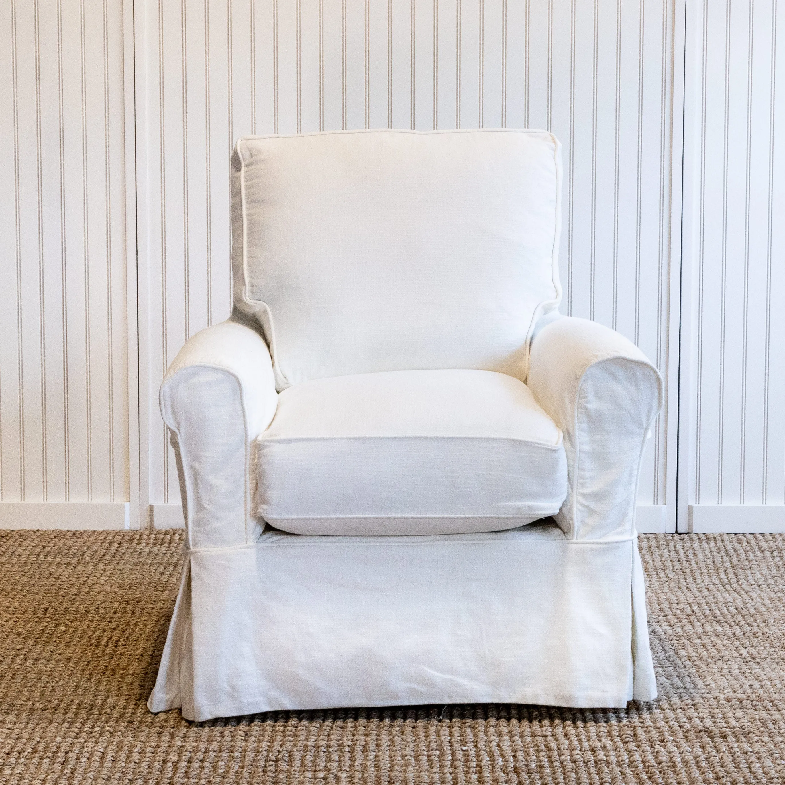 Nantucket Slipcovered Swivel Glider