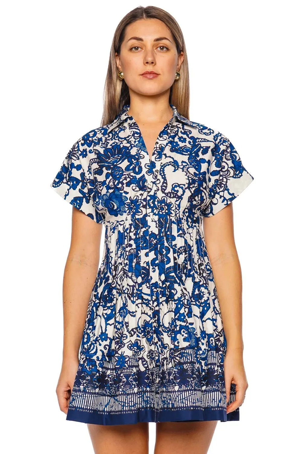 Nash Printed Cotton Mini Shirt Dress