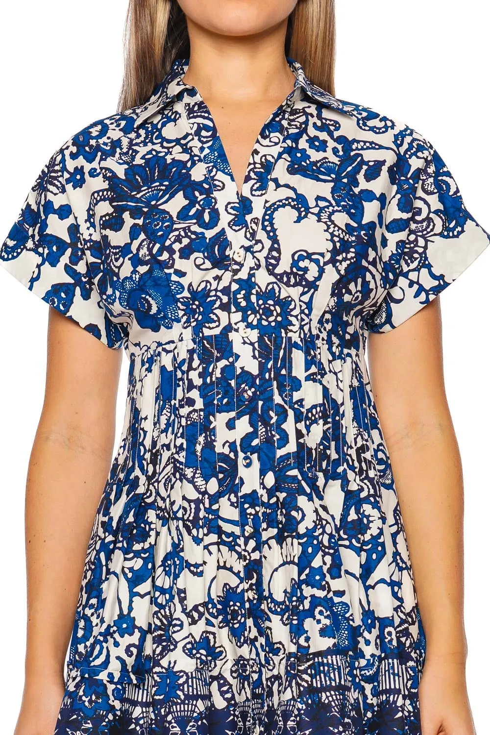 Nash Printed Cotton Mini Shirt Dress