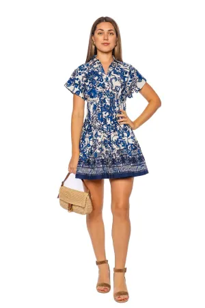 Nash Printed Cotton Mini Shirt Dress