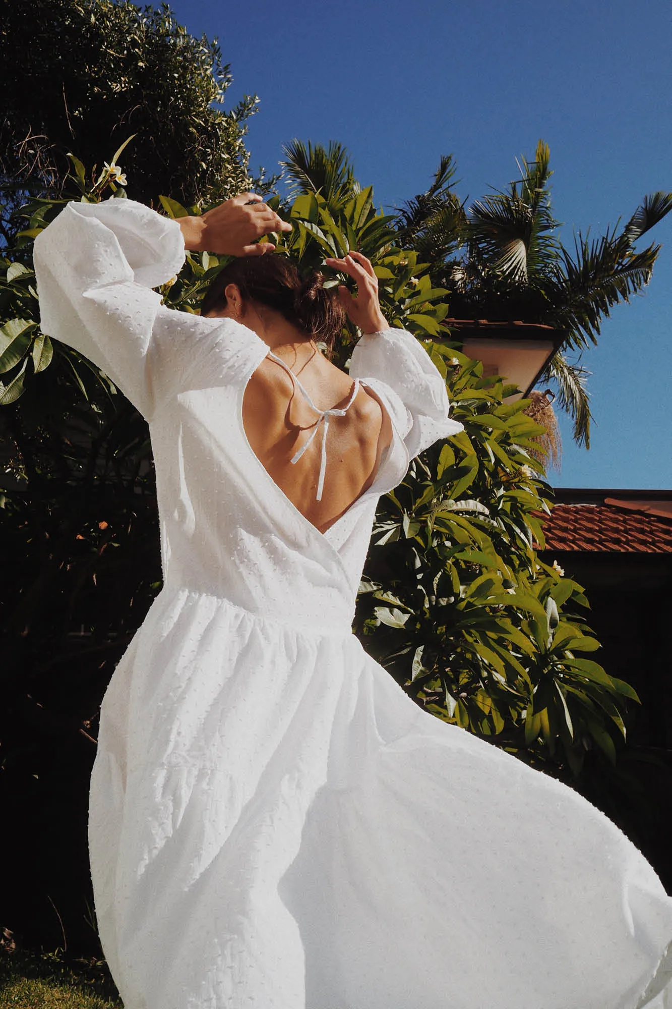 Natalie Wrap Dress White Polka Dot