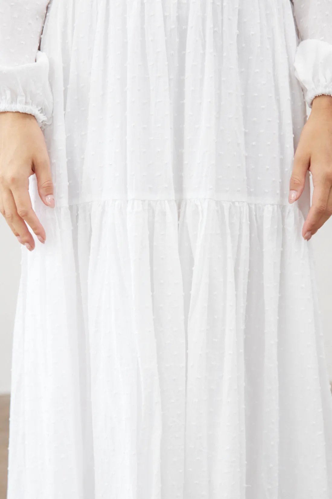 Natalie Wrap Dress White Polka Dot
