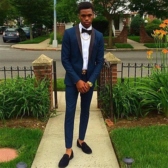 Navy Blue Classic Two Piece Men Suit for Prom