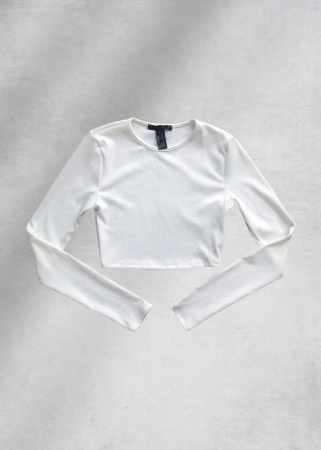 Nayomi Ribbed Crop Top - White
