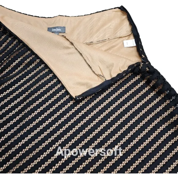 Neiman Marcus A-Line Crochet Layered Skirt w Nude Lining