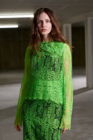 Neon Lace Crewneck