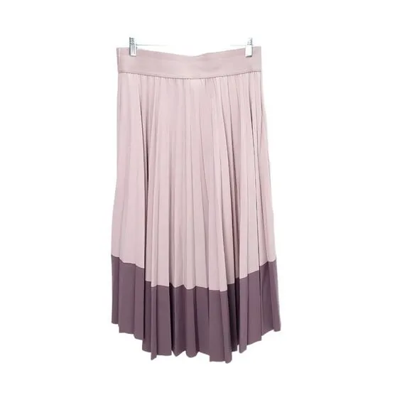 New  ATHLETA 2022 Color Block Swing Foward Pleated High Low Midi Athletic Skirt