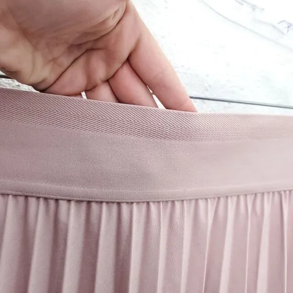 New  ATHLETA 2022 Color Block Swing Foward Pleated High Low Midi Athletic Skirt