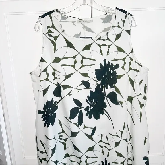 New! Bryn Walker Dress Angelita Floral Cotton Sleeveless Waistless Ruffle XL