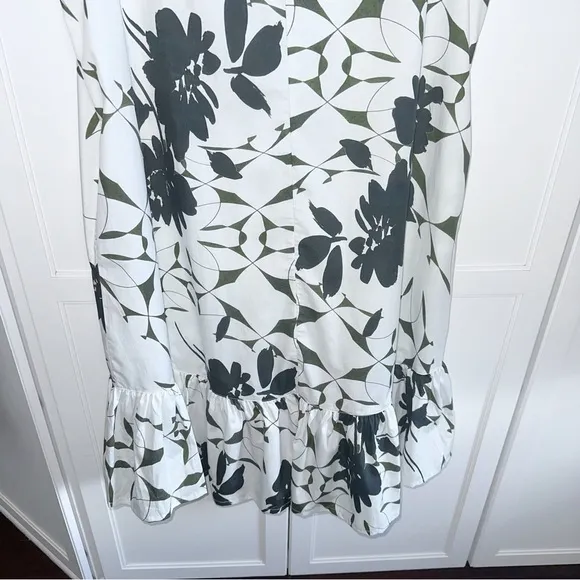 New! Bryn Walker Dress Angelita Floral Cotton Sleeveless Waistless Ruffle XL