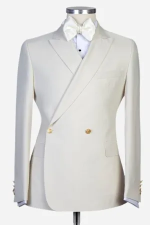 New in White Peaked Lapel Slim Fit Men Suits for Wedding