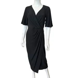 New  ~ MAGGY LONDON ~ Payton Wrap Side Drape Midi Dress Size 4 Ret  $128