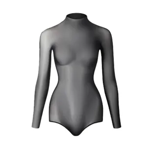New See-Through Mesh Latin Dance Tops Women Long Sleeves Black Leopard Bodysuit Adult Practice Wear Rumba Dance Clothes DNV18538