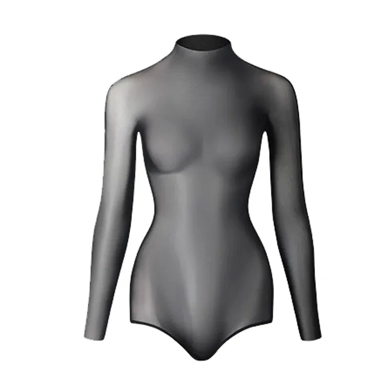 New See-Through Mesh Latin Dance Tops Women Long Sleeves Black Leopard Bodysuit Adult Practice Wear Rumba Dance Clothes DNV18538