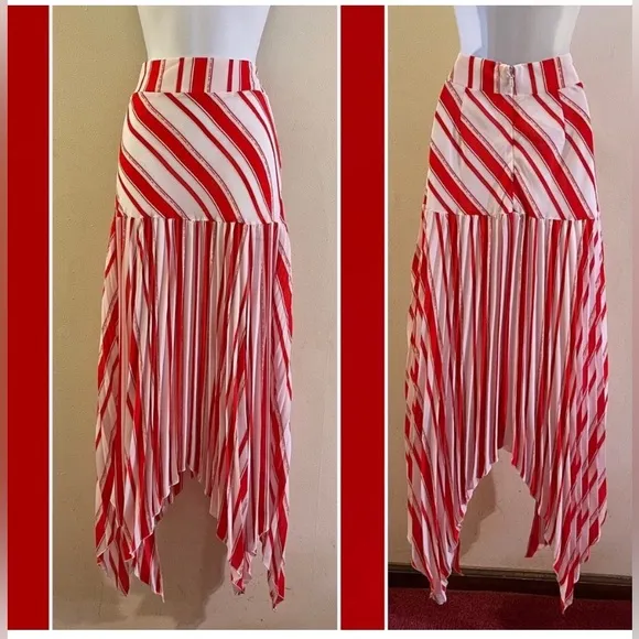 New York &amp; Company Pleated Handkerchief Hem Skirt 3X