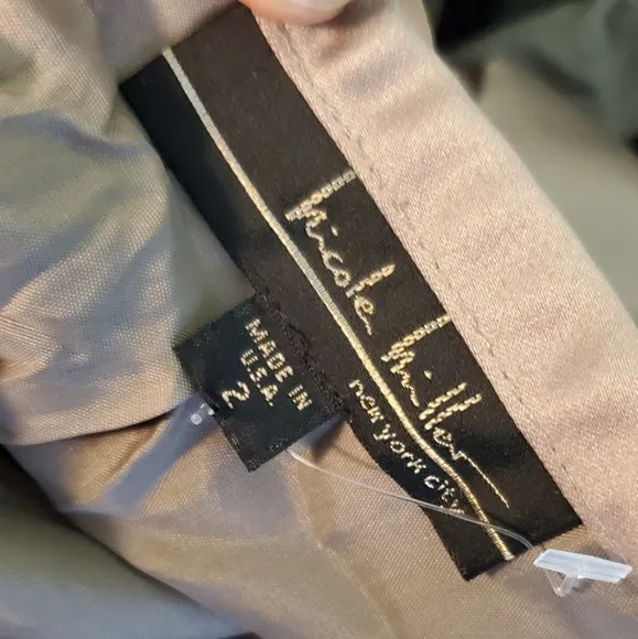 Nicole Miller Formal Pleated Tan Long Maxi Skirt