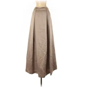 Nicole Miller Formal Pleated Tan Long Maxi Skirt